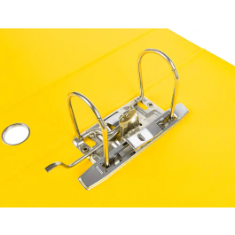 Liderpapel Archivador de Palanca A4 Filing System Forrado Amarillo Lomo 80mm con Caja y Compresor Metálico