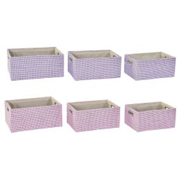 Cesta DKD Home Decor Lila Rosa 27.5 x 18 x 40.5 cm Set de 3 (2 Unidades) Precio: 35.22673. SKU: S3028996