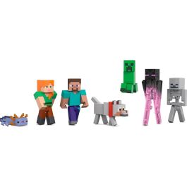 Mattel Pack Construcci3n De Mundos Minecraft Jfg66 7 Figuras 8,25 Cm Codigo Digital