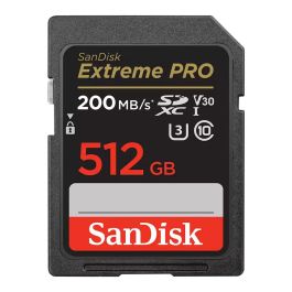 Sandisk Tarjeta SDXC Extreme PRO de 512 GB, 200 MB/s de Lectura, 140 MB/s de Escritura, Clase 10, U3, V30 Precio: 131.95000027. SKU: B1FA55Y6NQ