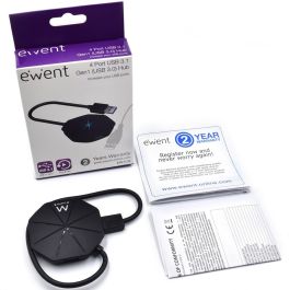 Ewent EW1138 Hub Usb 4 Puertos Usb 3.1 Gen1 (Usb 3.0) Negro