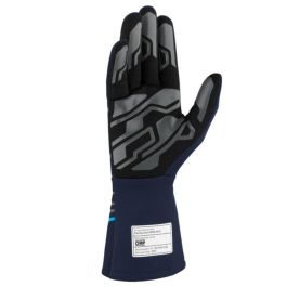 Omp OMPIB0-0777-B01-244-S Guantes Sport My2025 FIA 8856-2018 Ignífugos Carreras Palma Silicona Azul Marino/Cian Talla S