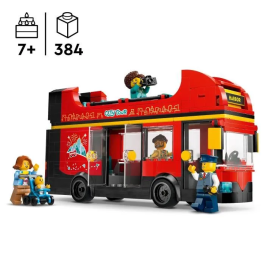 Lego 60407 Autobús Rojo de Dos Pisos, Autobús de Juguete, Vehículo para Niños a Partir de 7 Años