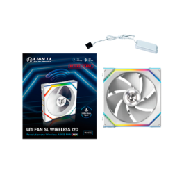 Lian Li Ventilador UNI FAN SL Wireless WH Reverse Blanco 120 mm 4-Pin PWM, Flujo de Aire Invertido, 64 CFM, 0-2000 RPM, 31 dB, 28 mm de Grosor