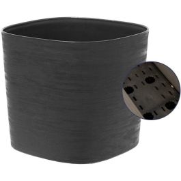Garden Id 08310369 Maceta Respect con reserva de agua, 100% reciclable, Negro-Anth, 40x40 cm, superficie estructurada.