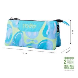 Totto Estuche 3 Compartimentos Tablero Happy Flow Ecole AC52ECO012-2416Z-2AU Colores Pastel