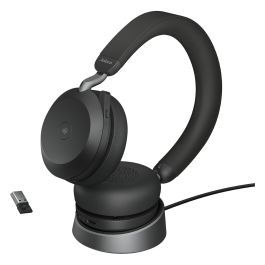 Jabra Evolve2 75 Stereo MS Auriculares Inalámbricos Negro con Base de Carga y Link380a