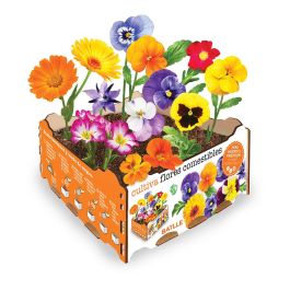 Batlle Caja de flores comestibles - Kit para cultivar 3 variedades, 19x19x10cm