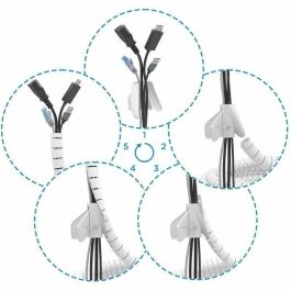 Aisens A151-0919 Organizador de Cables en Espiral 3m Blanco, Plástico Resistente y Flexible, hasta 25mm Diámetro Aisens A151-0919 Organizador de Cables en Espiral 3m Blanco, Plástico Resistente y Flexible, hasta 25mm Diámetro