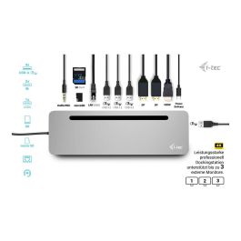 Hub USB-C i-Tec C31FLAT2PDPRO Plateado