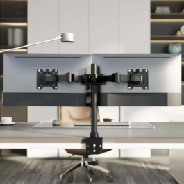 AISENS - SOPORTE DE MESA ECO GIRATORIO E INCLINABLE PARA MONITOR/TV 20KG (3 PIVOTES, 2 BRAZOS) DE 17-35, NEGRO