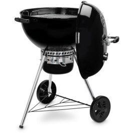 Weber E-5730 BLK Parrilla de Carbón Original Kettle, 57 cm, Termómetro, Función Humo, Negro