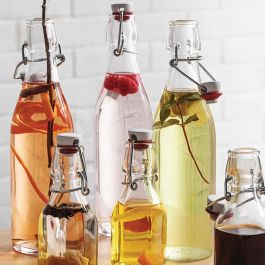 Bormioli Rocco Botella de Vidrio Giara 1 L, Fabricada en Italia, Material Saludable y Ecológico, Apta Lavavajillas y Frigorífico