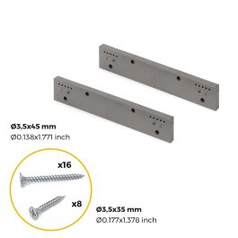 Emuca Juego de 2 distanciadores laterales para bastidor Quartz, Plástico, Titanio, 2 ud