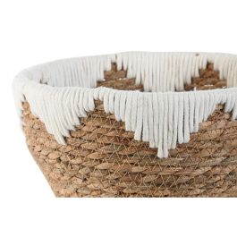 Centro Mesa Boho DKD Home Decor Natural Blanco 30.5 x 14 x 30.5 cm Set de 3