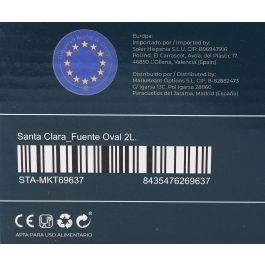 Inde Fuente Oval Horno de Borosilicato 2L - 30 x 20,8 x 6,2 cm (2 Unidades)