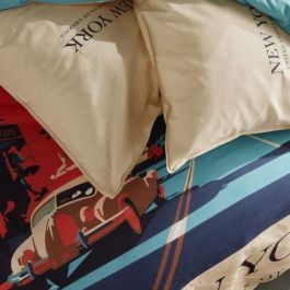 Today TOD3574641268558 Juego de Cama Java Algodón Estampado New York 2 Personas 240x220 cm Beige