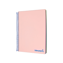 Liderpapel Cuaderno Espiral A5 Micro Wonder Tapa Plástico 120h 90gr Cuadro 5mm Rosa