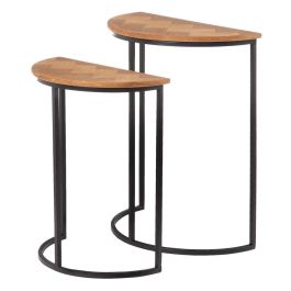 Mesa auxiliar Marrón Negro Metal Hierro Madera MDF 62,5 x 62,5 x 73 cm 62,5 x 31 x 73 cm (2 Unidades) Precio: 78.49999993. SKU: S8800738