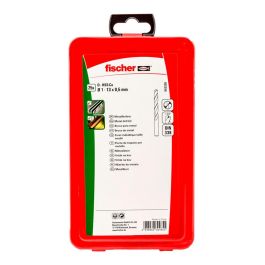Fischer Broca Universal para Metal HSS-Co DIN 338 Juego 25 Piezas Ø1-13 mm para Acero Inoxidable y Metales Duros
