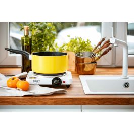 Adler Cocina Eléctrica 1 Fuego 1500W Blanca 25 x 28 x 7 cm