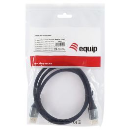 EQUIP Cable DisplayPort 2.1 Premium 119281, 1m, Macho a Macho, 16K/60Hz, 54Gbps, HDR, HDCP 2.3, Negro/Plata