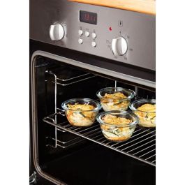 Pyrex PYR3426470286244 Juego de 5 Mini Cuencos Cook & Go Redondos de Vidrio con Tapa Antigoteo 0,2 L