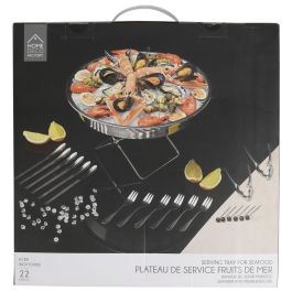 Home Deco Factory Juego De 22 Piezas Marisco Inoxidable - Cuchillo Ostras, Tenedores Ostras, Pinzas Crustáceos y Pinchos