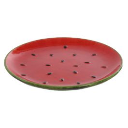 Plato Moderno DKD Home Decor Rojo Verde 22 x 2.5 x 22 cm