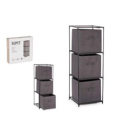 Kipit Estantería de Metal con 3 Cajones de Tela TNT Gris - Medidas: 34.5 cm Ancho, 34.5 cm Fondo, 100 cm Alto (6 Unidades) Precio: 67.58999984. SKU: B1EZ3TTQ4Z