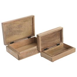 DKD Home Decor Joyero Marron Mango Astros 18 x 9 x 25.5 cm Set de 2