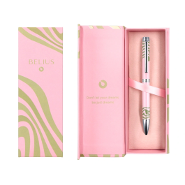 Belius Ink Dreams Boligrafo Aluminio Rosa Verde Matcha Plateado Caja Diseño Tinta Azul 1mm Unlock Your Dreams