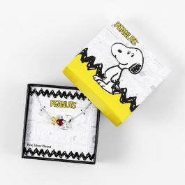 PEERS HARDY Collar Colgante Snoopy y Woodstock de Corazón en Cadena - Regalo Peanuts