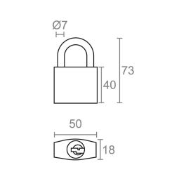 Candado de arco normal basic cn17, latón, 50 mm
