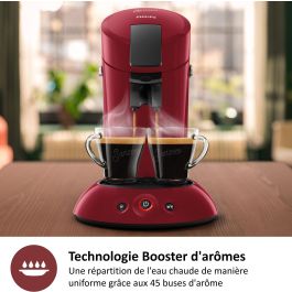 Philips HD6553/81 SENSEO ORIGINAL Cafetera en cápsulas Aroma Booster, Crema Plus, 1 o 2 tazas, Rojo, Apagado automático