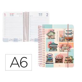 Agenda Espiral Liderpapel Sant Orini A6 2025 Dia Pagina Mosaico Papel 60 gr