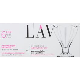 LAV Set 6 Copas Helado 250cc "Lily" - Diseño Elegante para Postres y Sorbetes (4 Cajas)