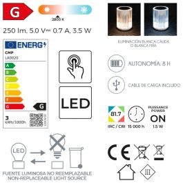 Home Deco Factory Lámpara Táctil Recargable Plástico