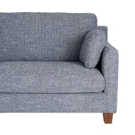 Sofá 3 Plazas Azul Tejido-Madera 221 X 90 X 87 cm