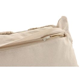 DKD Home Decor Pack de 2 Cojines Boho de Algodón Crudo 30x50 cm, Hechos a Mano, con Cremallera y Relleno de 380g