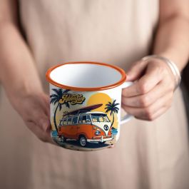 Inde Mug Esmaltada Blanca Van 500 ml (9.9 cm ancho x 8.9 cm alto x 11.5 cm largo) (24 Unidades)