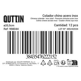Colador Chino 20 cm Quttin (12 Unidades)