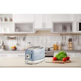 Ariete Tostador 155/15, 2 Ranuras, Vintage, Azul, 6 Niveles de Tueste, Bandeja Recogemigas