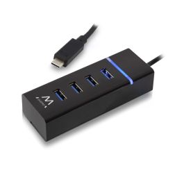 Ewent Hub USB 3.2 Gen1 Tipo-C a 4 Puertos USB-A EW1137 - Compatible con USB 2.0 y 3.0, Plug & Play