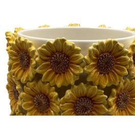 Macetero Shabby DKD Home Decor Amarillo Blanco 18 x 16 x 18 cm (4 Unidades) Macetero Shabby DKD Home Decor Amarillo Blanco 18 x 16 x 18 cm (4 Unidades)