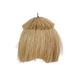 DKD Home Decor Lámpara de Techo Balines Yute y Metal Natural Hecha a Mano Alto 55cm Base 45x45cm E27 40W