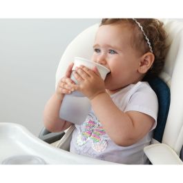 KioKids Vaso Step 3 Gris +12 meses, Taza Aprendizaje Antiderrames Silicona 300ml