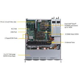 Super Micro 1029P-MTR Servidor Barebone 1U Dual Xeon 8 Hot-swap 2.5" 600W Redundante Platinum Super Server
