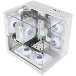 Mars Gaming MCVISIONMW Caja Gaming Minitorre MicroATX / Mini-ITX Blanca con Diseño Panorámico Triple Cristal Templado y Refrigeración Líquida 240mm