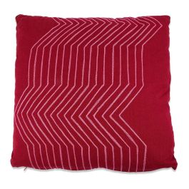 Basics Cojín rojo con líneas rosas, algodón, 50x12x50 cm Precio: 8.49999953. SKU: B13RRHWZL8